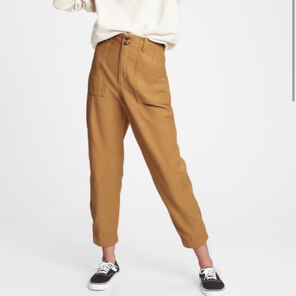 Gap Tapered High Rise Cotton Utility Pants